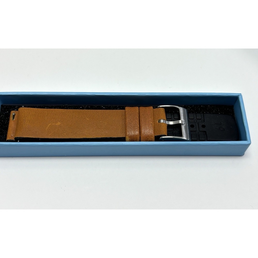Barton 19mm Saddle Leather Hybrid Watch Band Cedar Black Quick Release